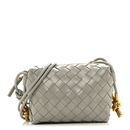 Bottega Veneta Polished Nappa Intrecciato Metallic Knot Mini Loop Camera Bag Sterling 1 of 9