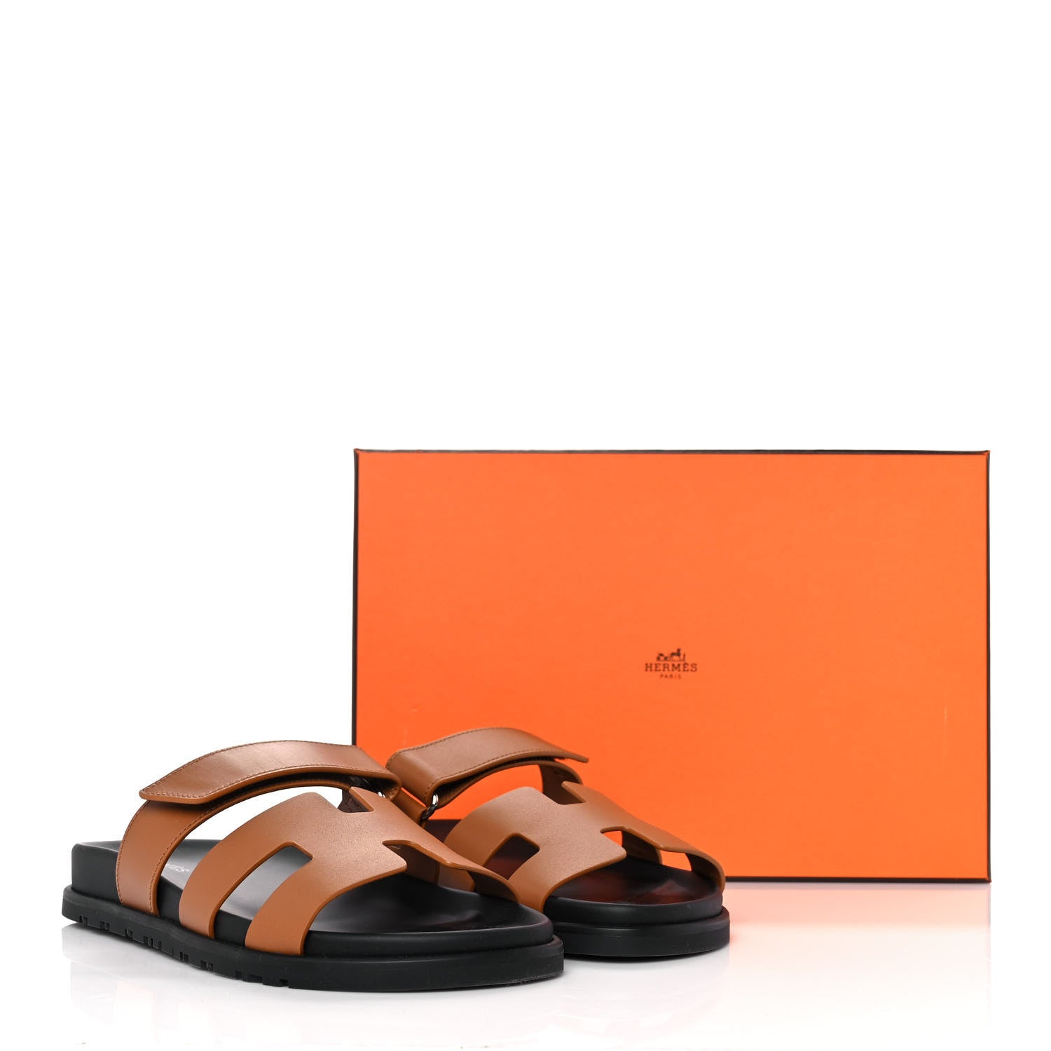 Hermes Calfskin Womens Chypre Sandals 38 Gold 9 of 9