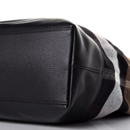 Burberry Grainy Calfskin Mega Check Armley Folding Messenger Black 9 of 9