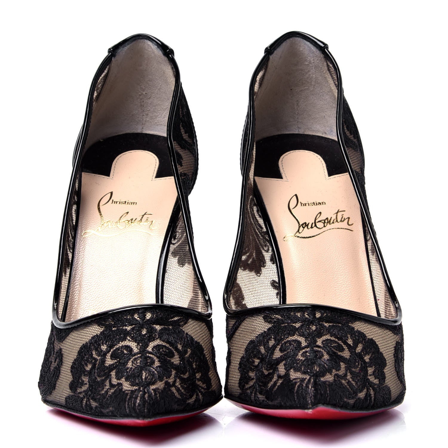 Christian Louboutin Dentelle Chantilly Follies Lace 100 Pumps 36 Black 2 of 10