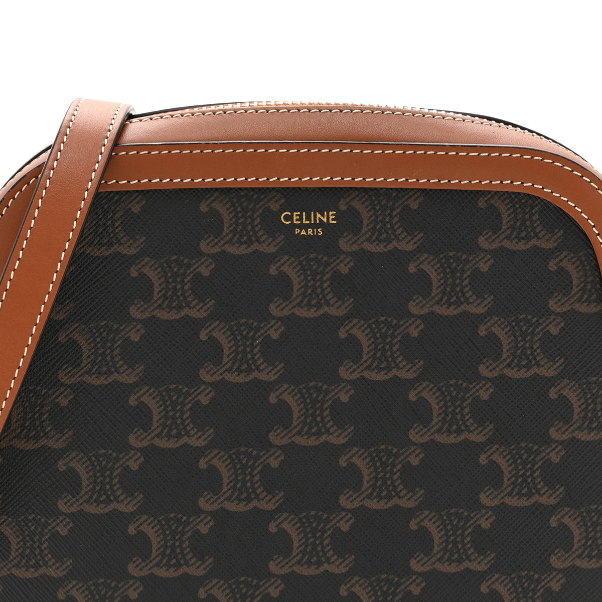 Triomphe Canvas Small Camera Bag Tan