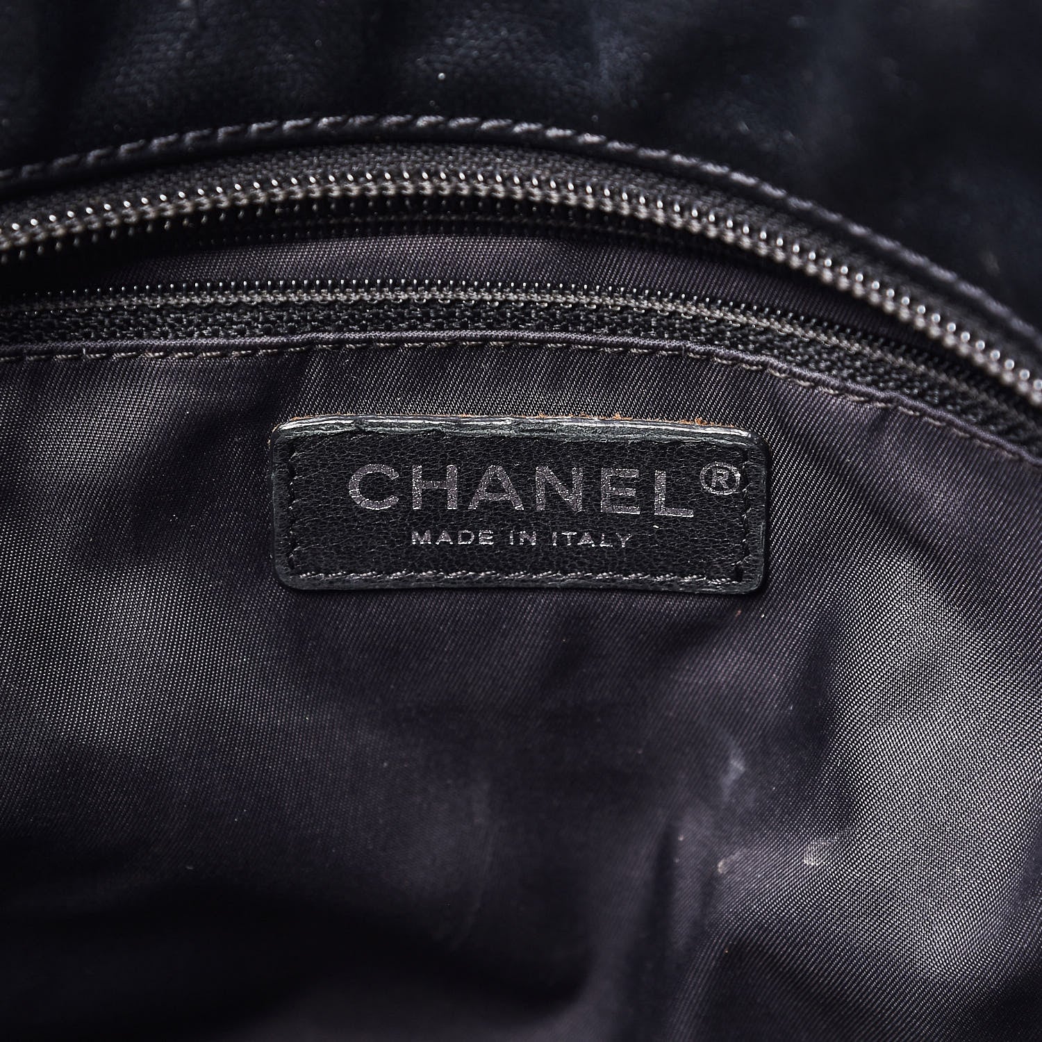 Chanel Coated Canvas Quilted Small Paris Biarritz Tote Black 7 of 9