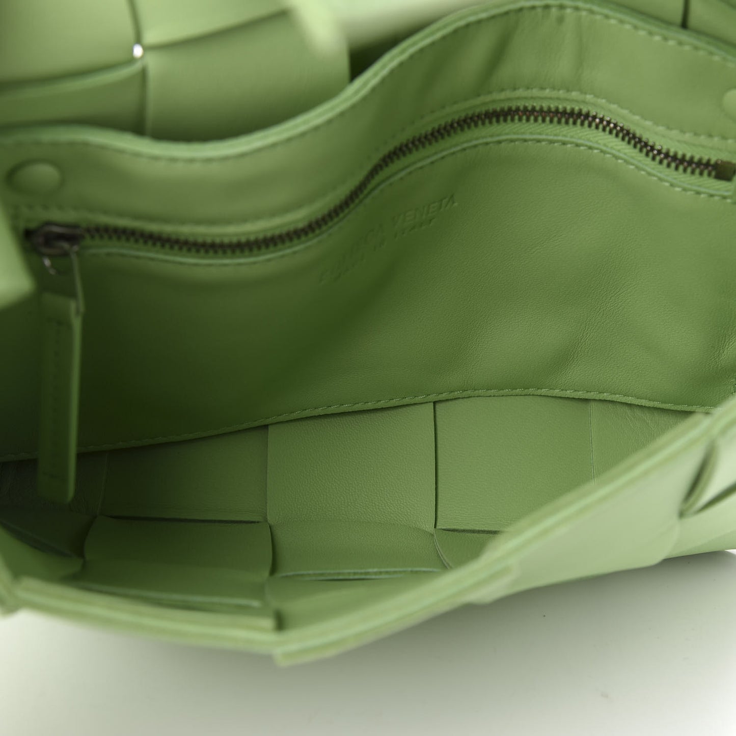 Nappa Maxi Intreccio Cassette Bag Pistachio
