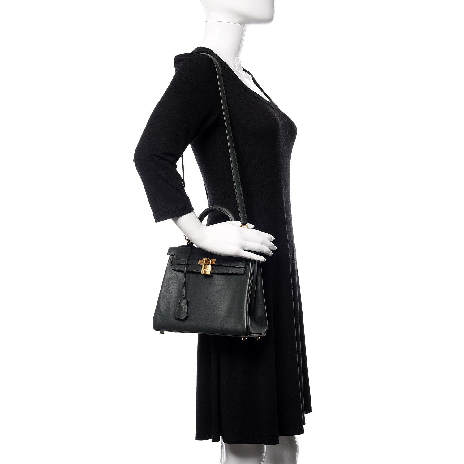 Hermes Swift Kelly Retourne 25 Vert Fonce 2 of 34