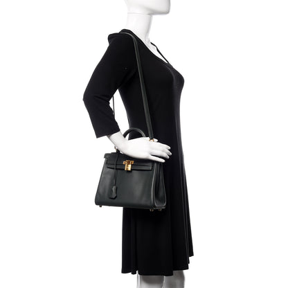 Hermes Swift Kelly Retourne 25 Vert Fonce 2 of 34
