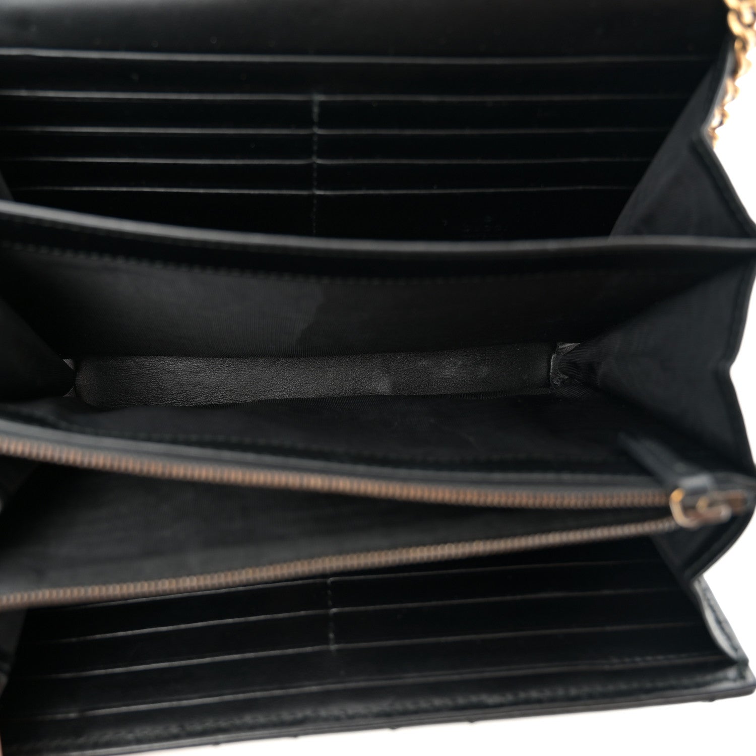 Gucci Calfskin Matelasse GG Marmont Chain Wallet Black 5 of 10