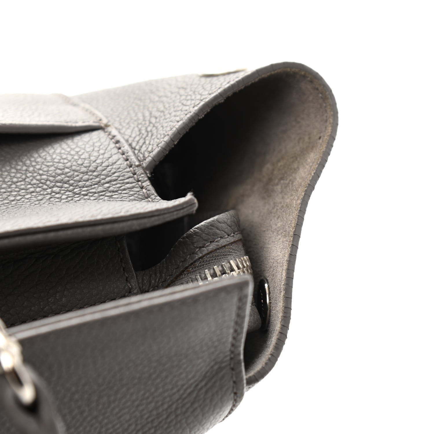 Saint Laurent Grained Calfskin Small Cabas Rive Gauche Fog 16 of 16