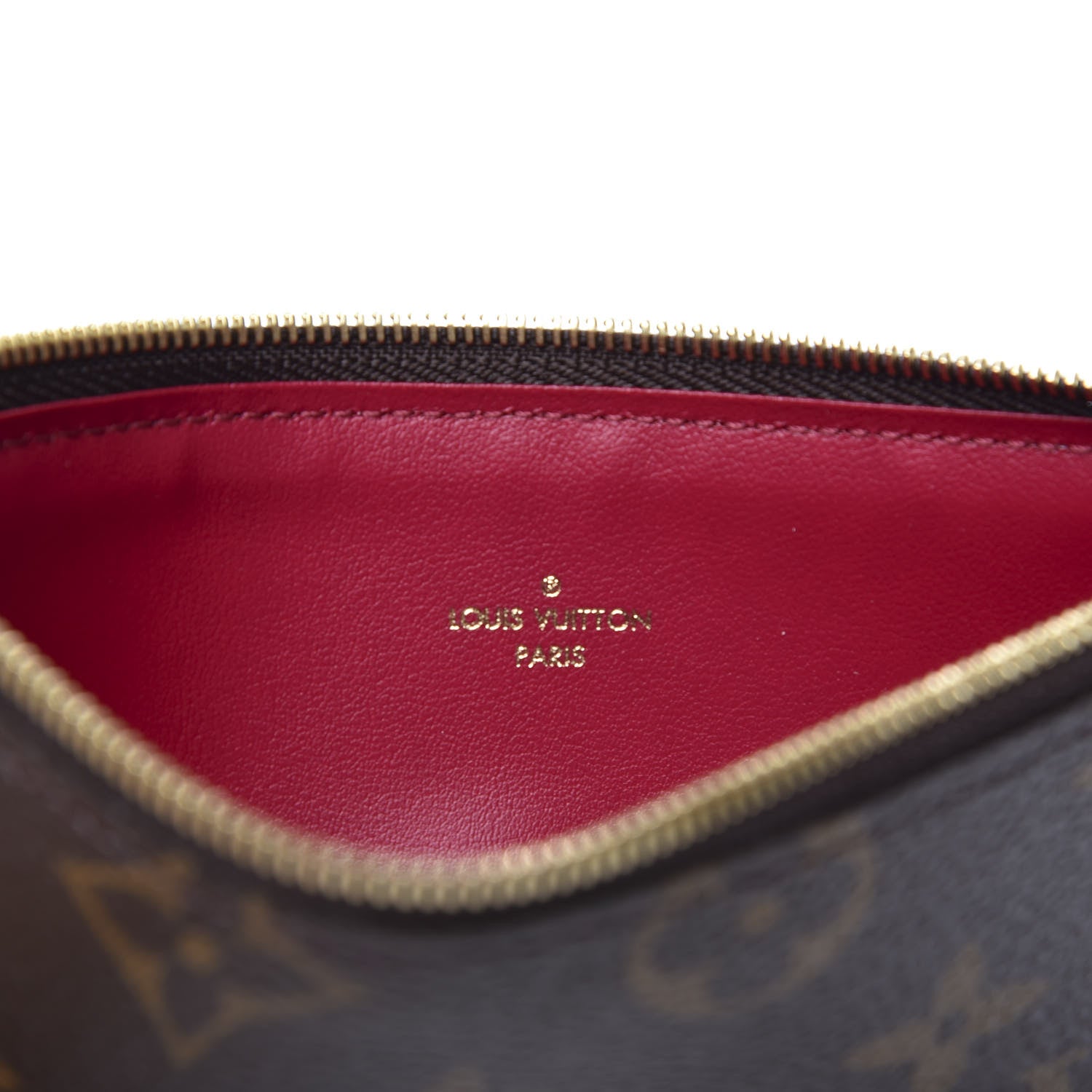 Louis Vuitton Monogram Felicie Chain Wallet Zippered Insert Fuchsia 7 of 7