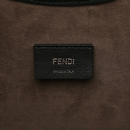 Fendi Vitello Century Wicker FF Embossed Large Runaway Shopper Tote Tobacco Black 6 of 11