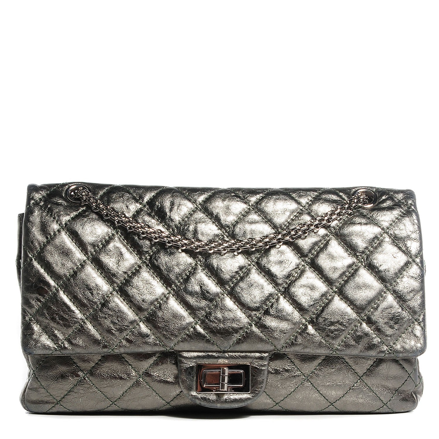 Chanel Metallic Aged Calfskin Quilted 2.55 Reissue 227 Flap Silver 1 of 7