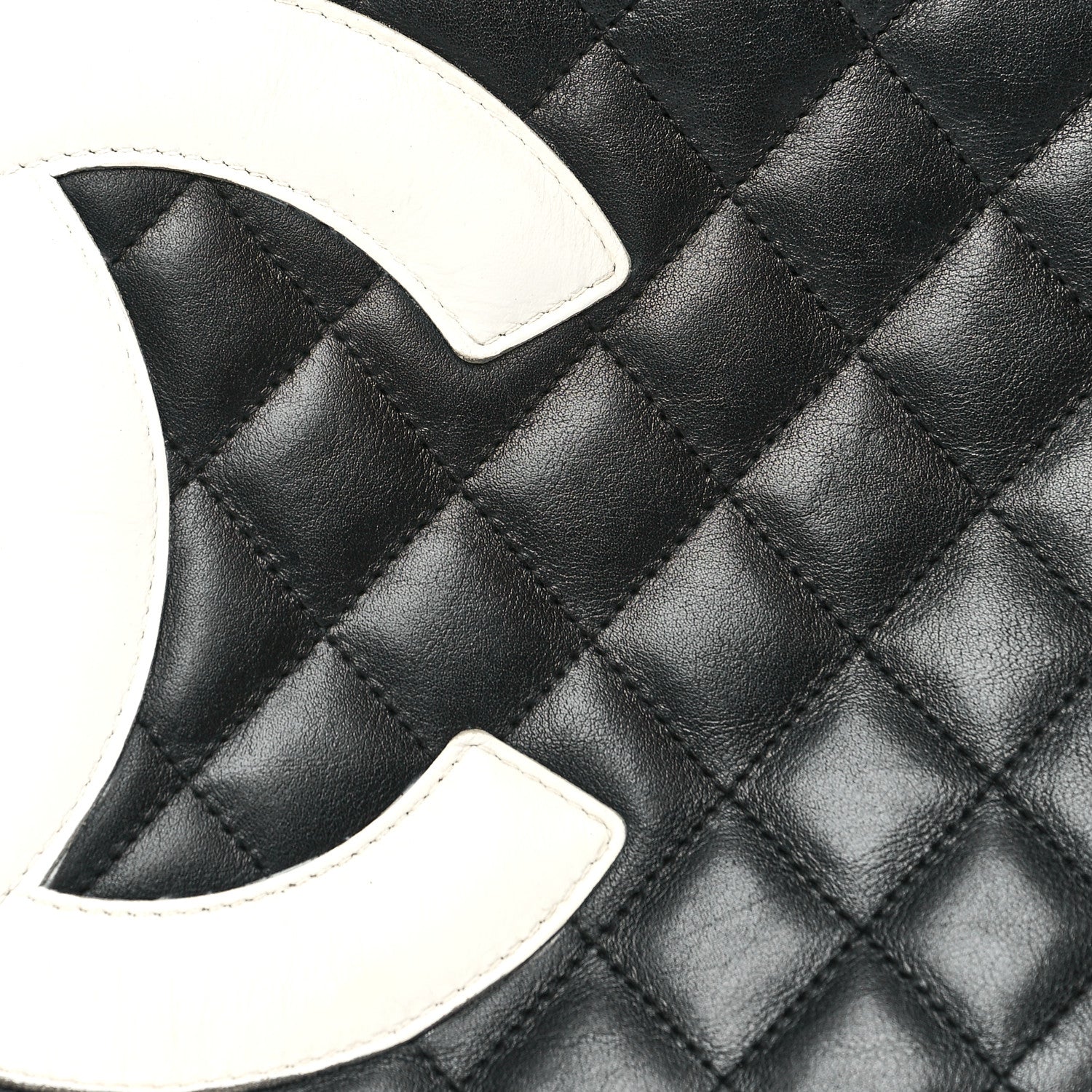 Chanel Calfskin Quilted Medium Cambon Tote Black White 7 of 18