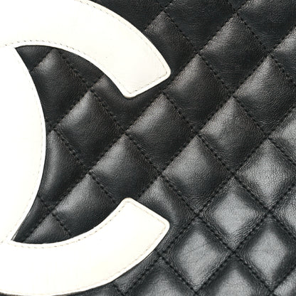 Chanel Calfskin Quilted Medium Cambon Tote Black White 7 of 18