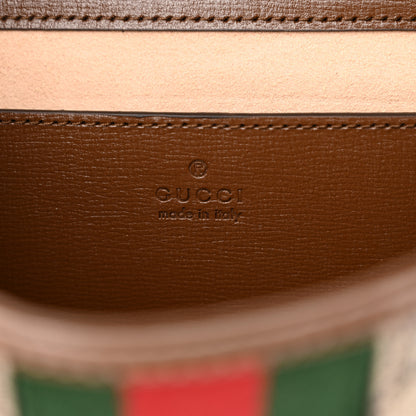Gucci GG Supreme Monogram Azalea Calfskin Web Jackie 1961 Belt Bag 100 40 Beige Ebony Brown Sugar 6 of 10