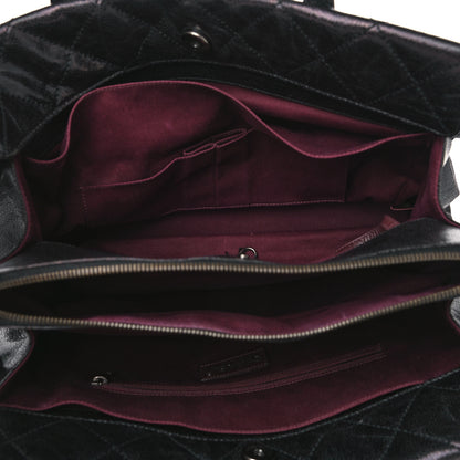 Chanel Crumpled Grained Calfskin Quilted CC Crave Tote Black 5 of 22