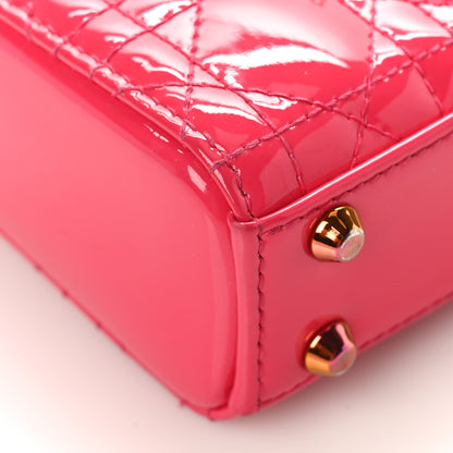 Christian Dior Patent Cannage Micro Lady Dior Pink 8 of 10