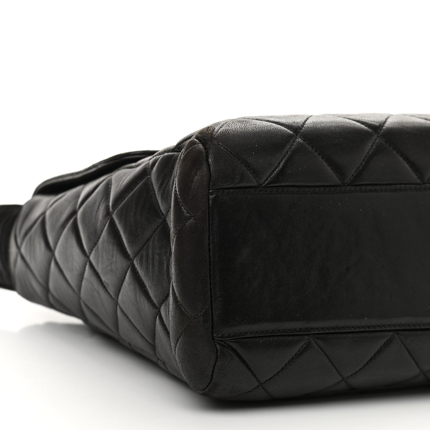 Lambskin Quilted CC Flap Shoulder Bag Black