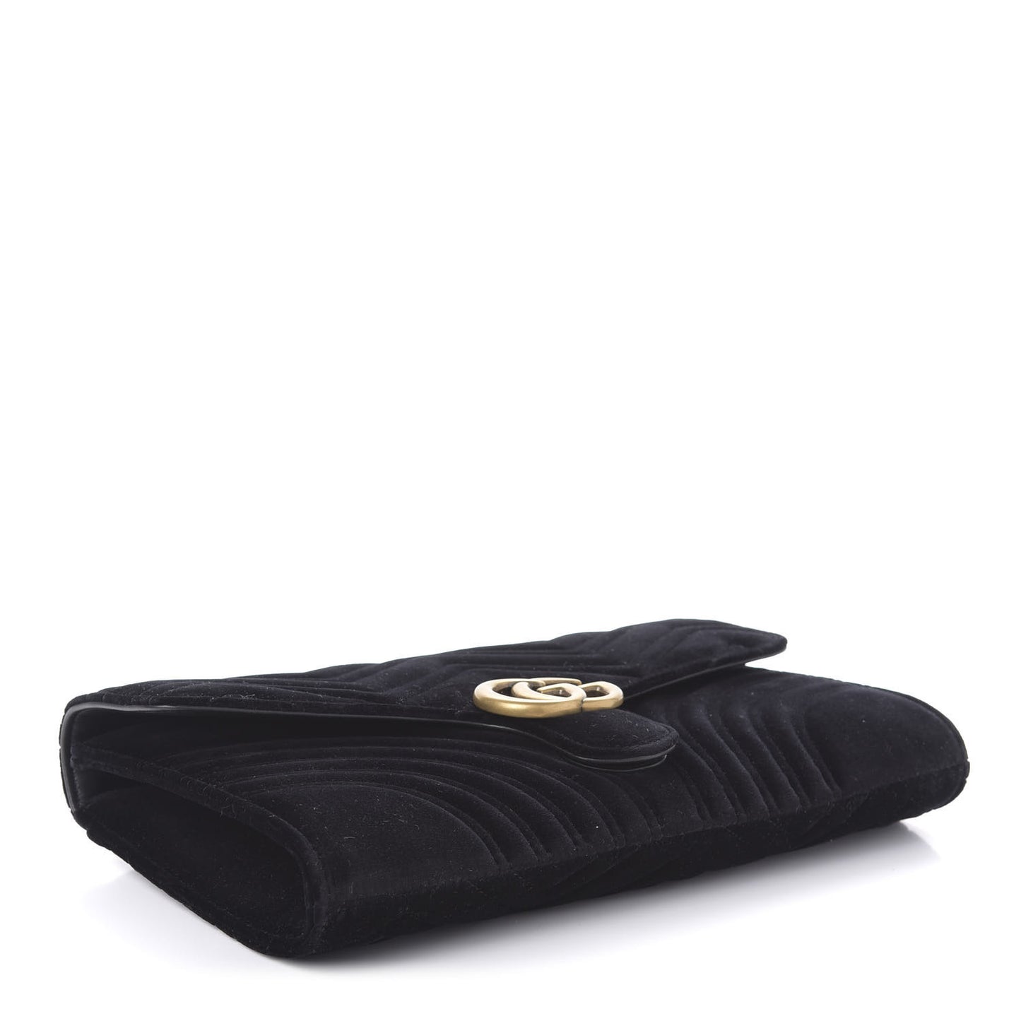 Velvet Matelasse GG Marmont Clutch Black