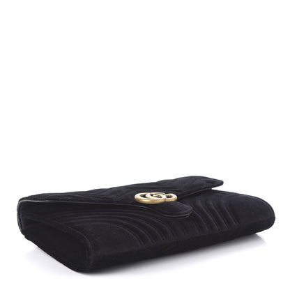 Gucci Velvet Matelasse GG Marmont Clutch Black 4 of 11