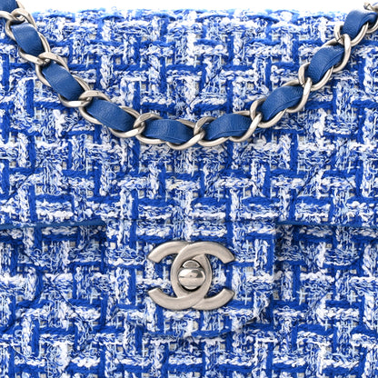 Chanel Tweed Quilted Mini Rectangular Flap Blue White 8 of 12