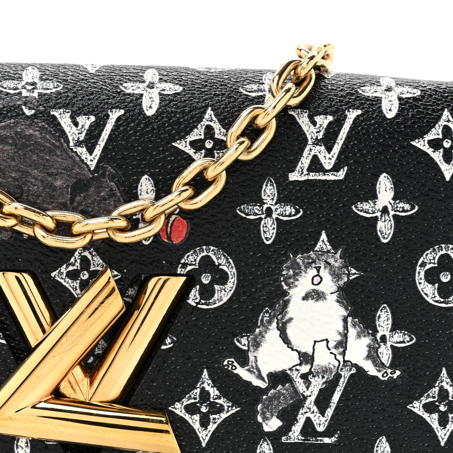 Catogram Twist Chain Wallet Black