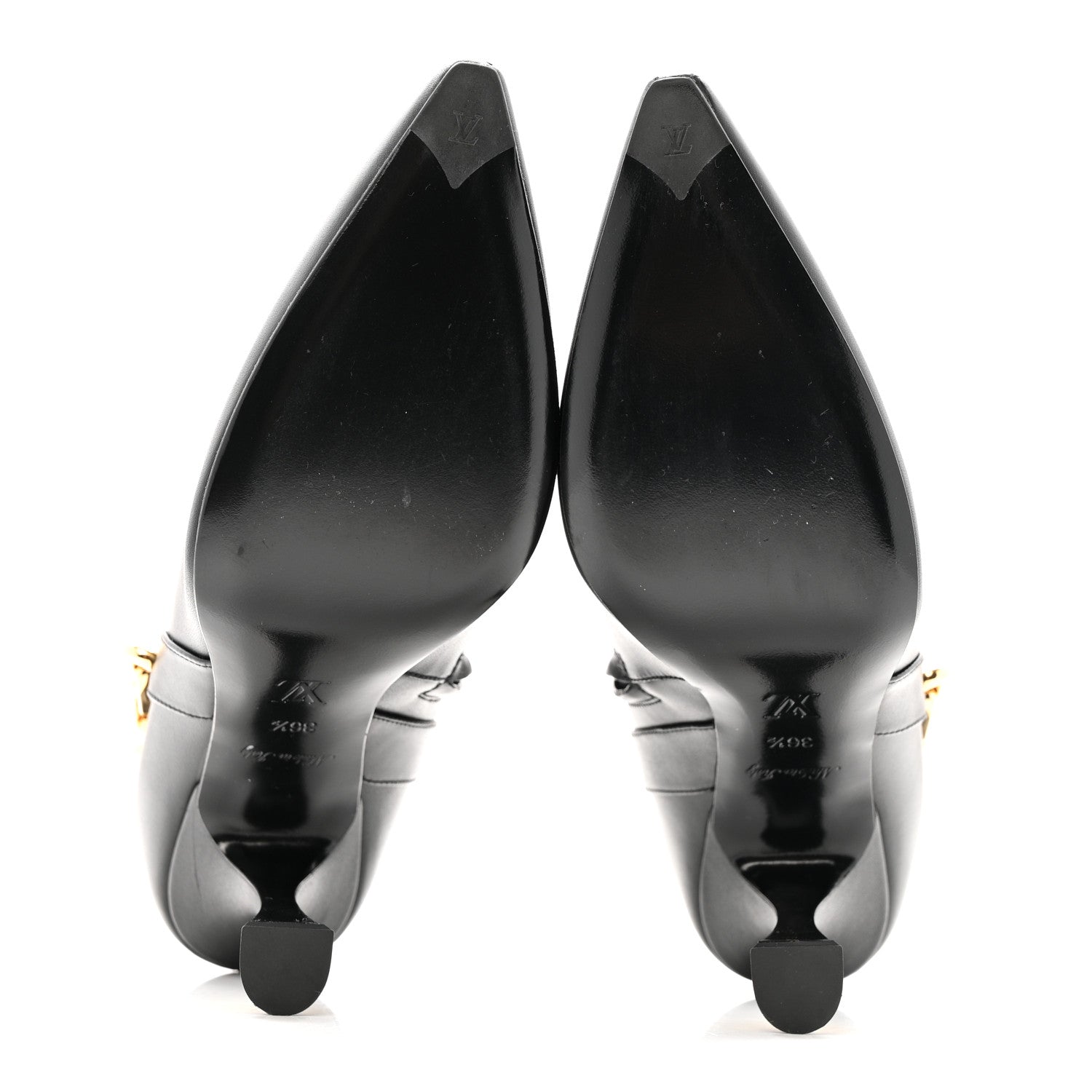 Louis Vuitton Calfskin Sparkle Ankle Boot 36.5 Black 1813717
