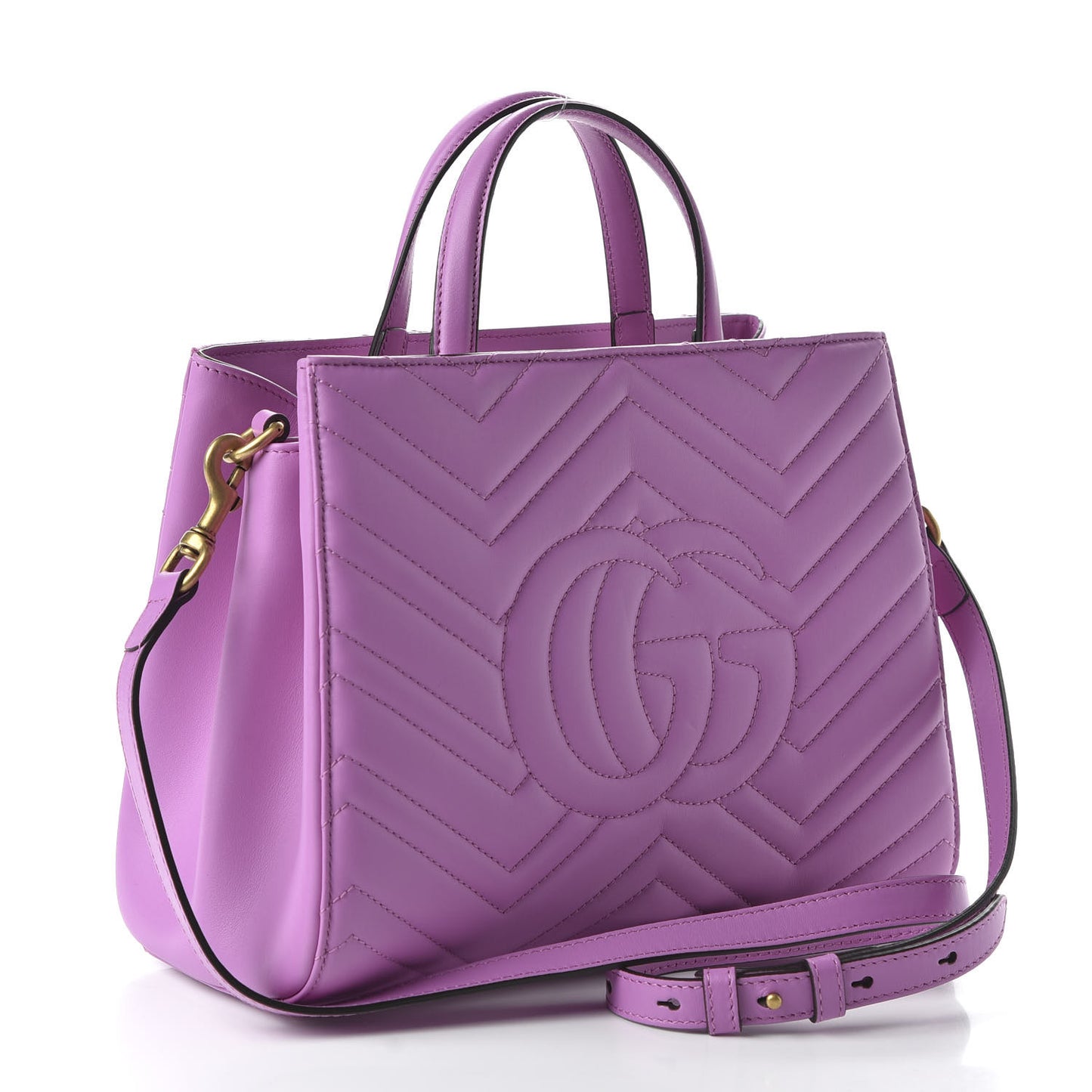 Calfskin Matelasse Small GG Marmont Tote Candy Mousse