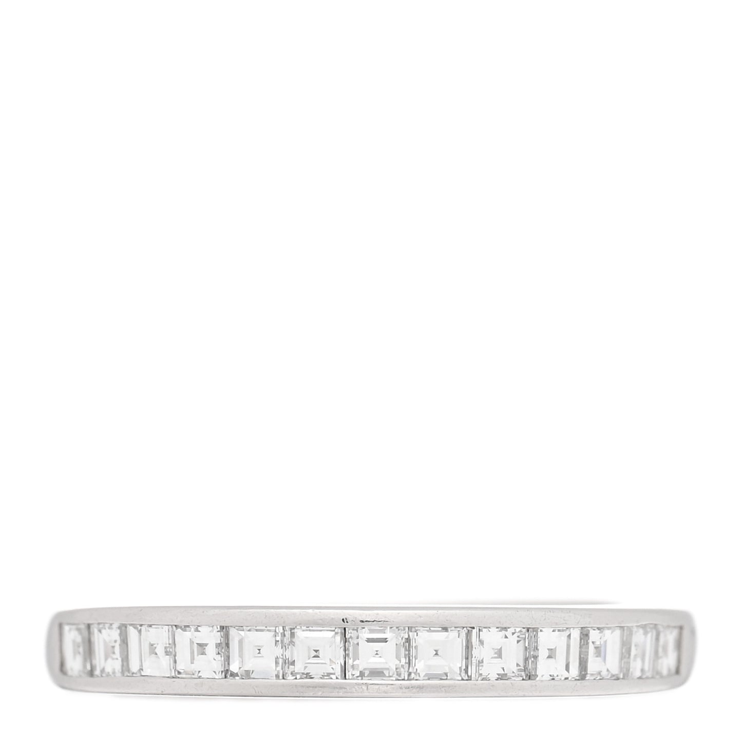 Platinum Diamond .39ctw Princess Cut Half Circle Eternity Band Ring 45 3.25