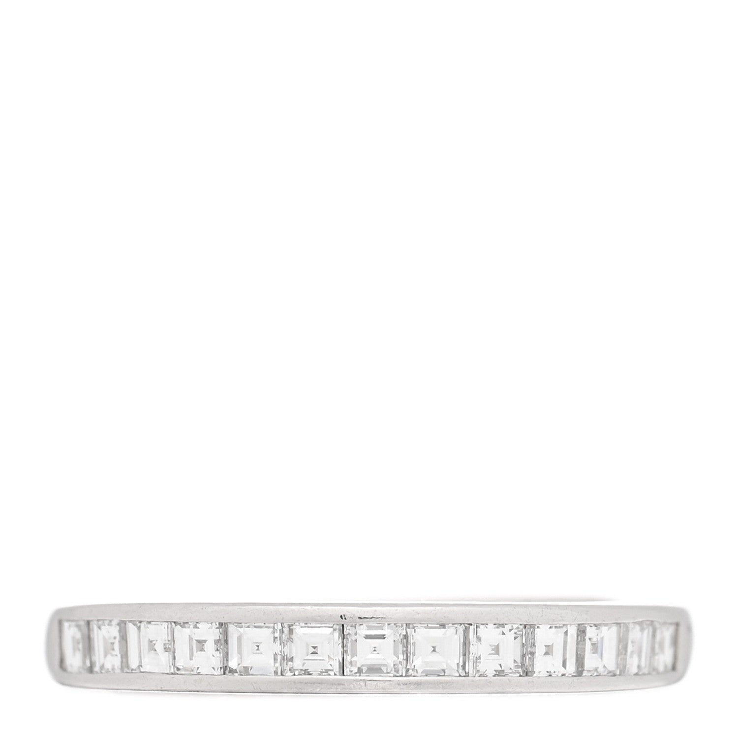 Tiffany Platinum Diamond .39ctw Princess Cut Half Circle Eternity Band Ring 45 3.25 1 of 4