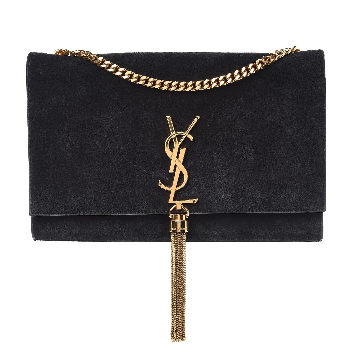 Saint Laurent Suede Medium Classic Monogram Kate Tassel Satchel Black 1 of 13