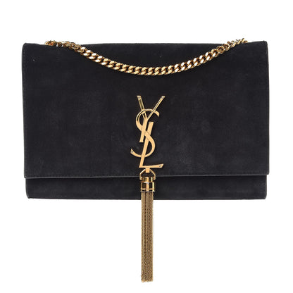 Saint Laurent Suede Medium Classic Monogram Kate Tassel Satchel Black 1 of 13