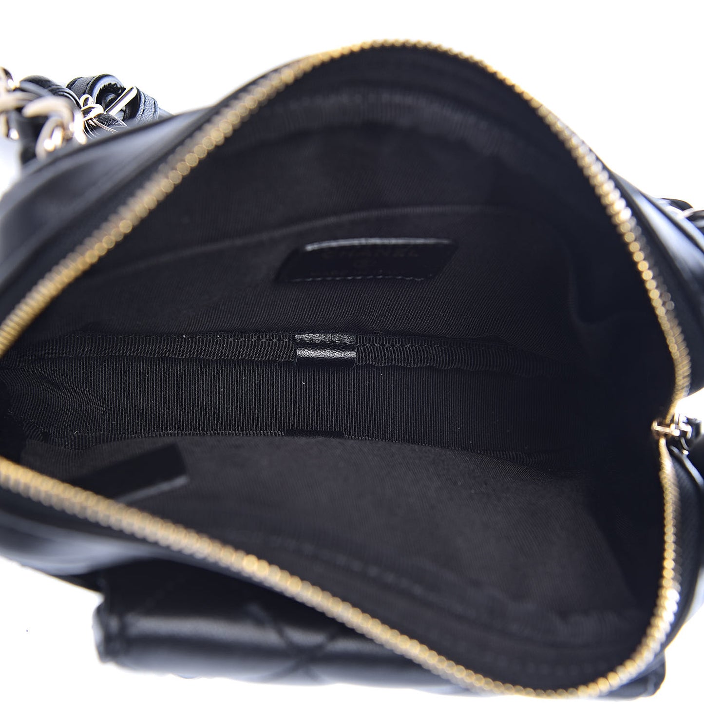 Lambskin Quilted Waist Bag Black