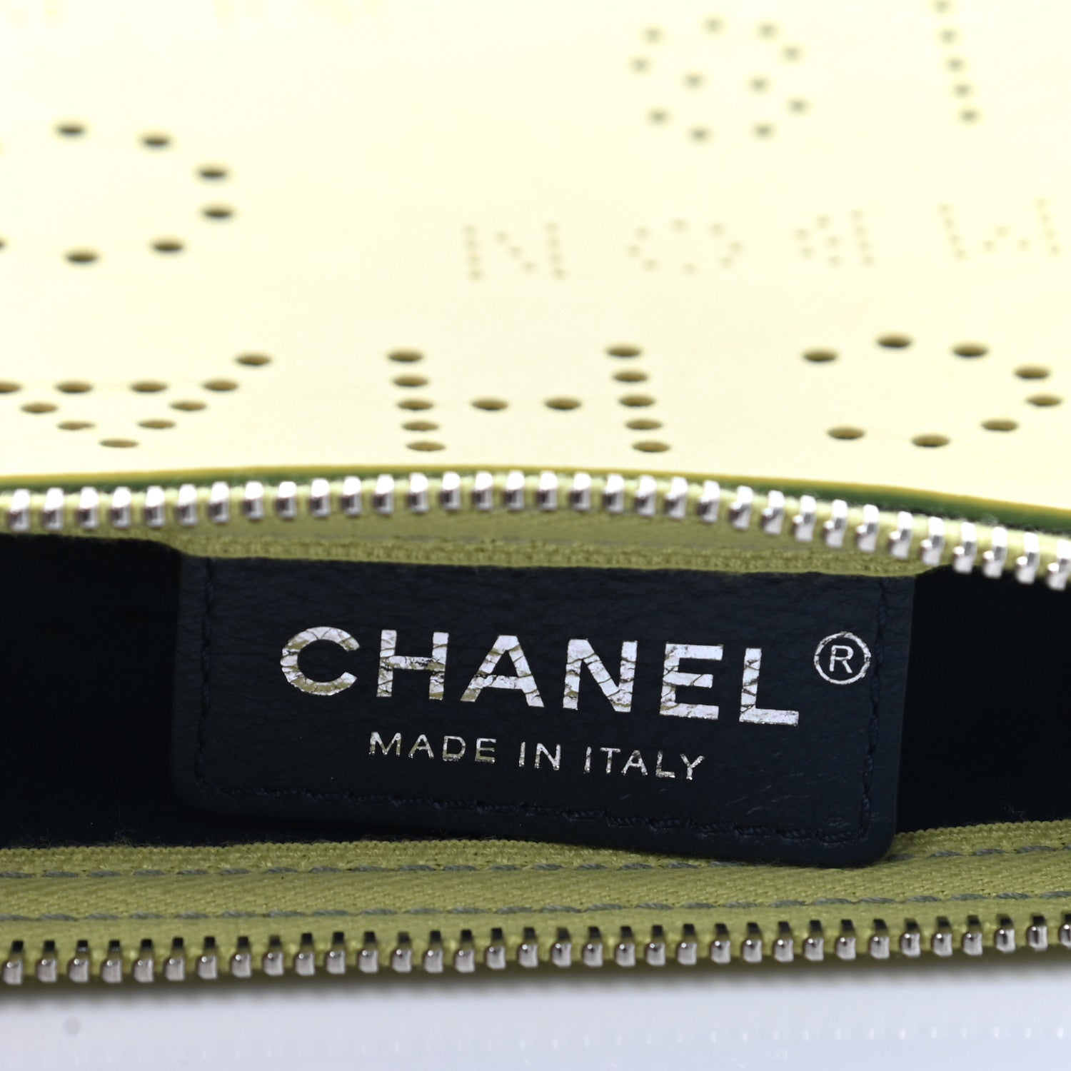 Chanel Calfskin Eyelets Clutch Yellow 8 of 11