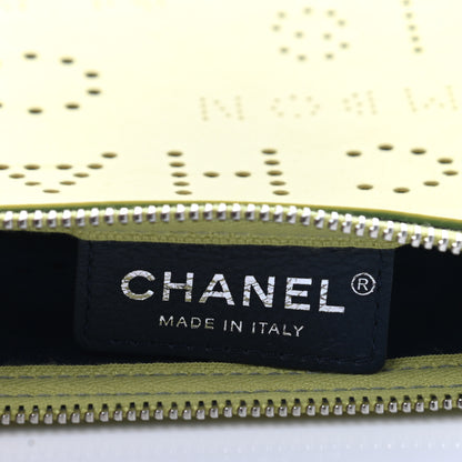 Chanel Calfskin Eyelets Clutch Yellow 8 of 11