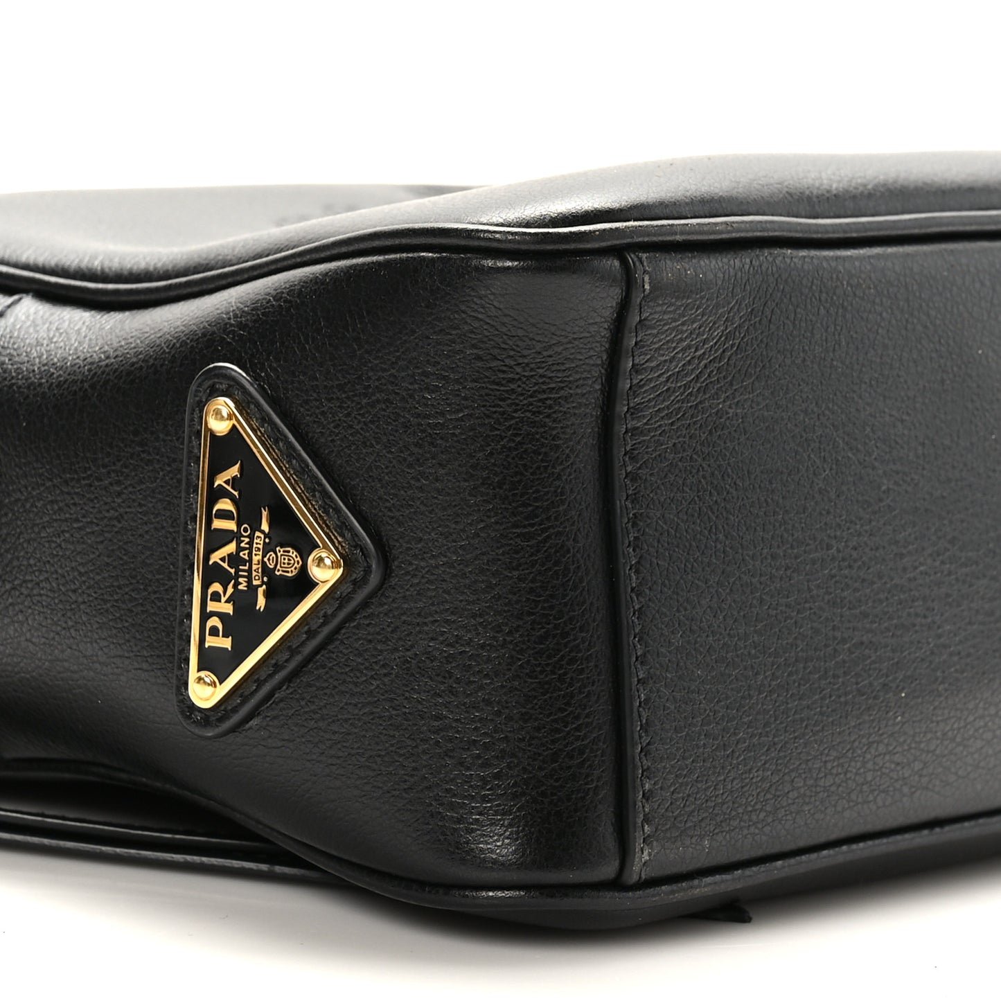 Glace Calfskin Embossed Logo Crossbody Black