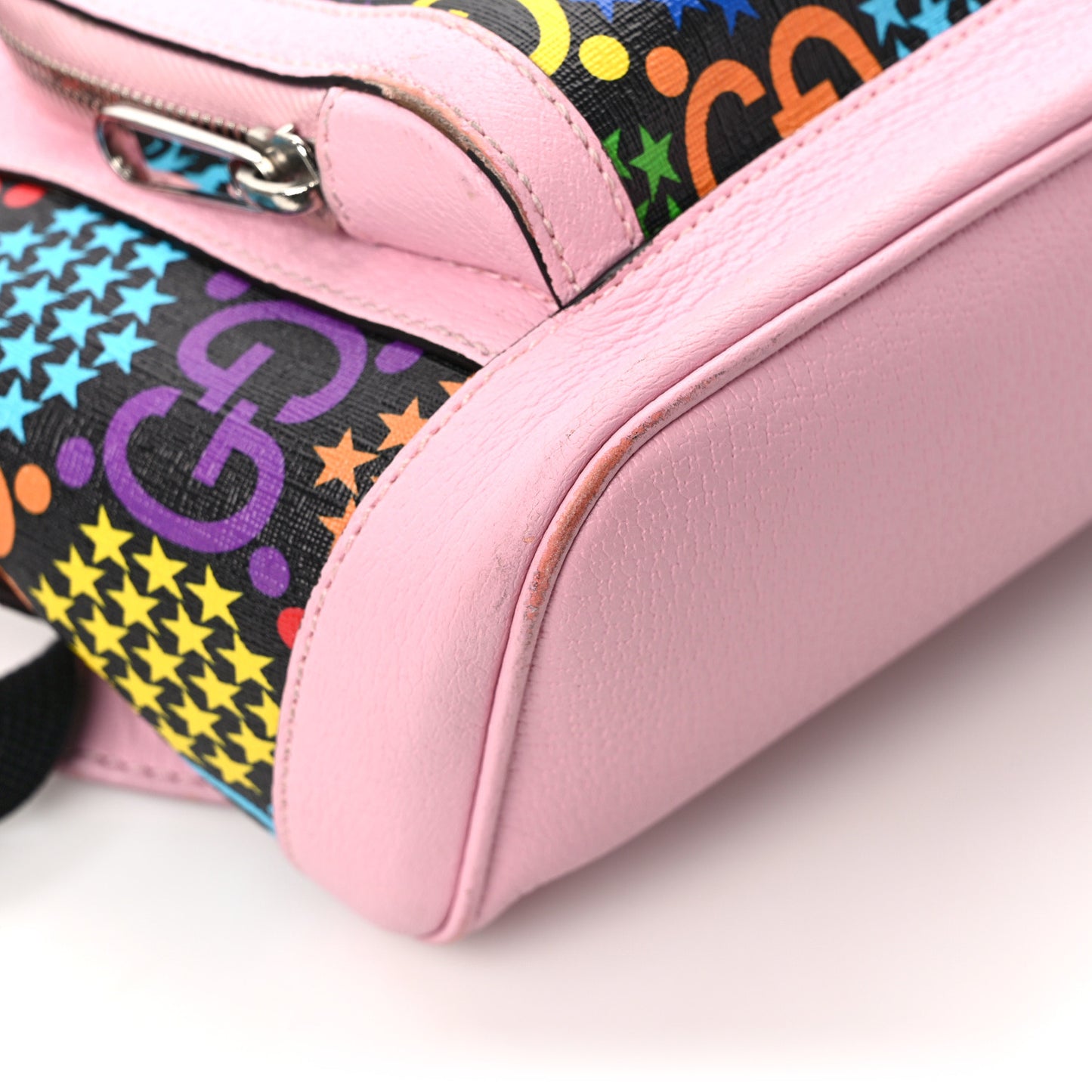 GG Supreme Monogram Psychedelic Small Day Backpack Black Multicolor Sugar Pink
