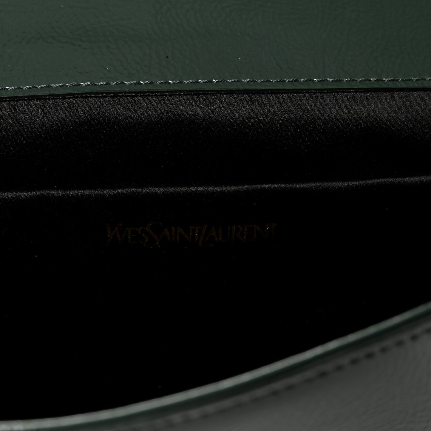 Distressed Patent Small Belle De Jour Clutch Tartan Green