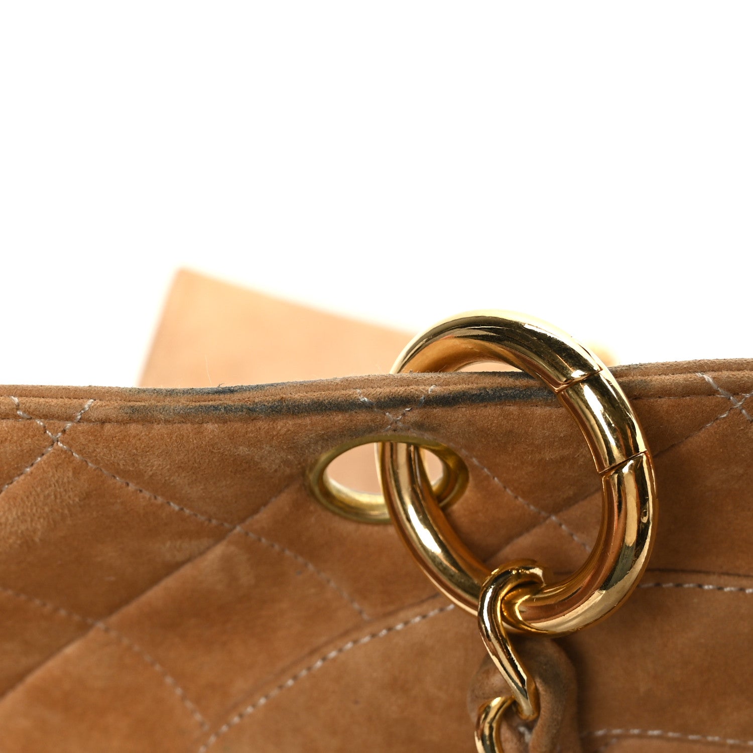 Chanel Suede Quilted CC Timeless Shopping Tote Beige 12 of 12