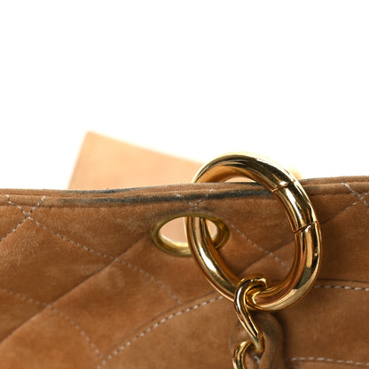 Chanel Suede Quilted CC Timeless Shopping Tote Beige 12 of 12