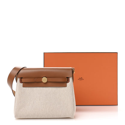 Hermes Military Toile Vache Hunter Herbag Zip Retourne 20 Ecru Beige Fauve 11 of 11