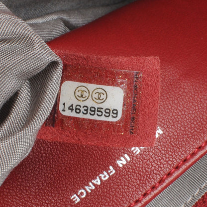 Chanel Lambskin Half Moon Wallet On Chain Bag Red 9 of 9