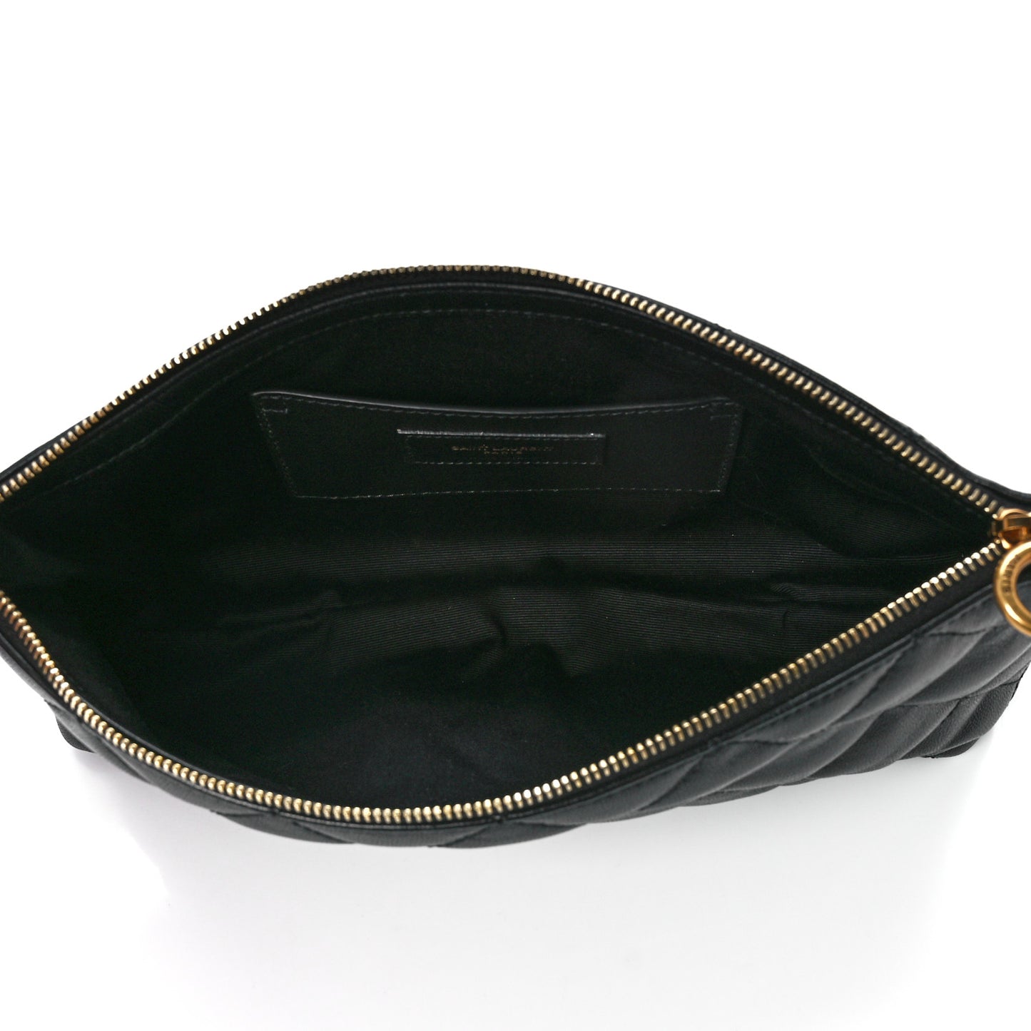 Lambskin Quilted Icare Cosmetic Pouch Black