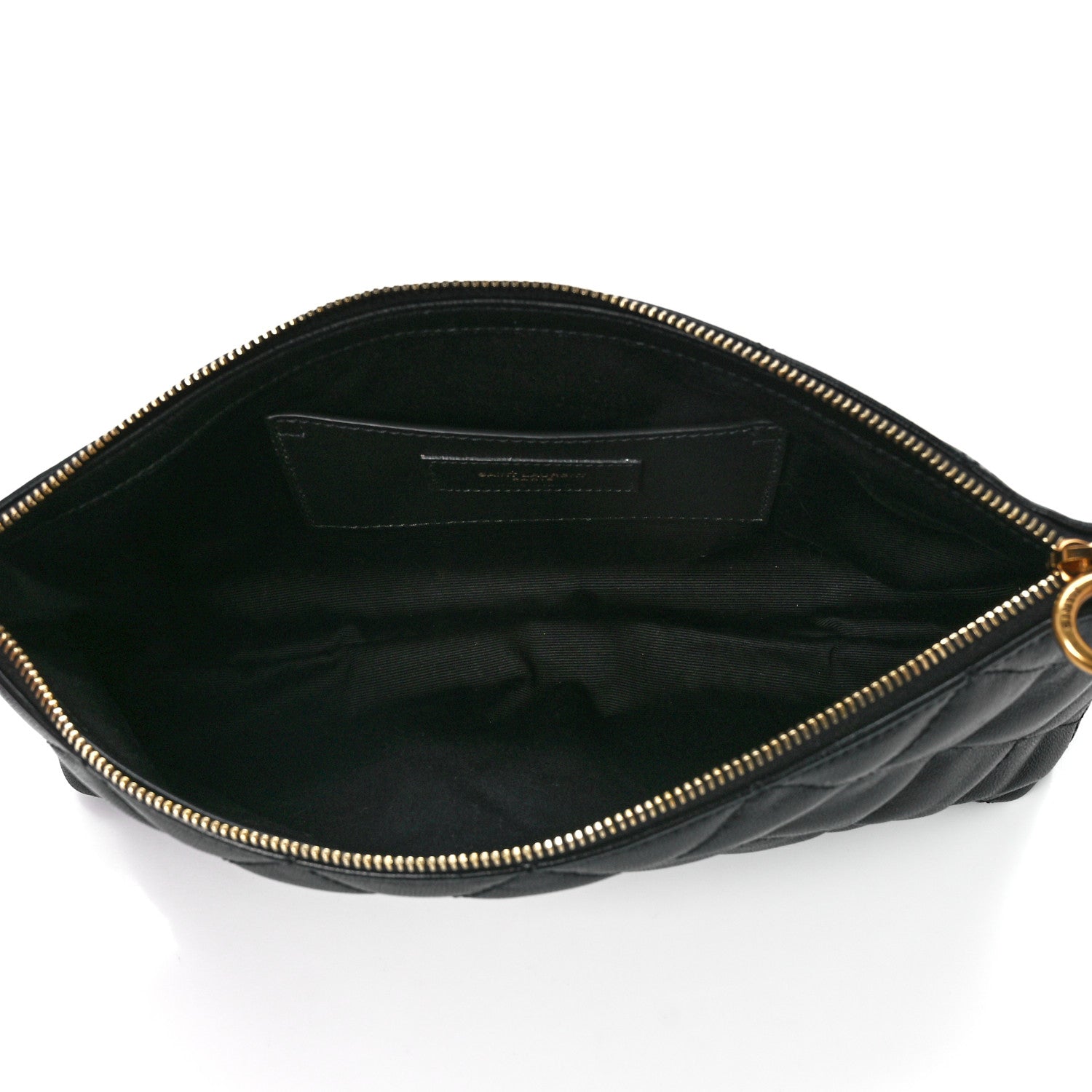 Saint Laurent Lambskin Quilted Icare Cosmetic Pouch Black 5 of 10