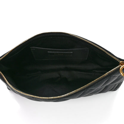 Saint Laurent Lambskin Quilted Icare Cosmetic Pouch Black 5 of 10
