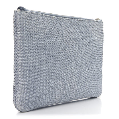 Chanel Canvas Medium Deauville Pouch Blue 3 of 7