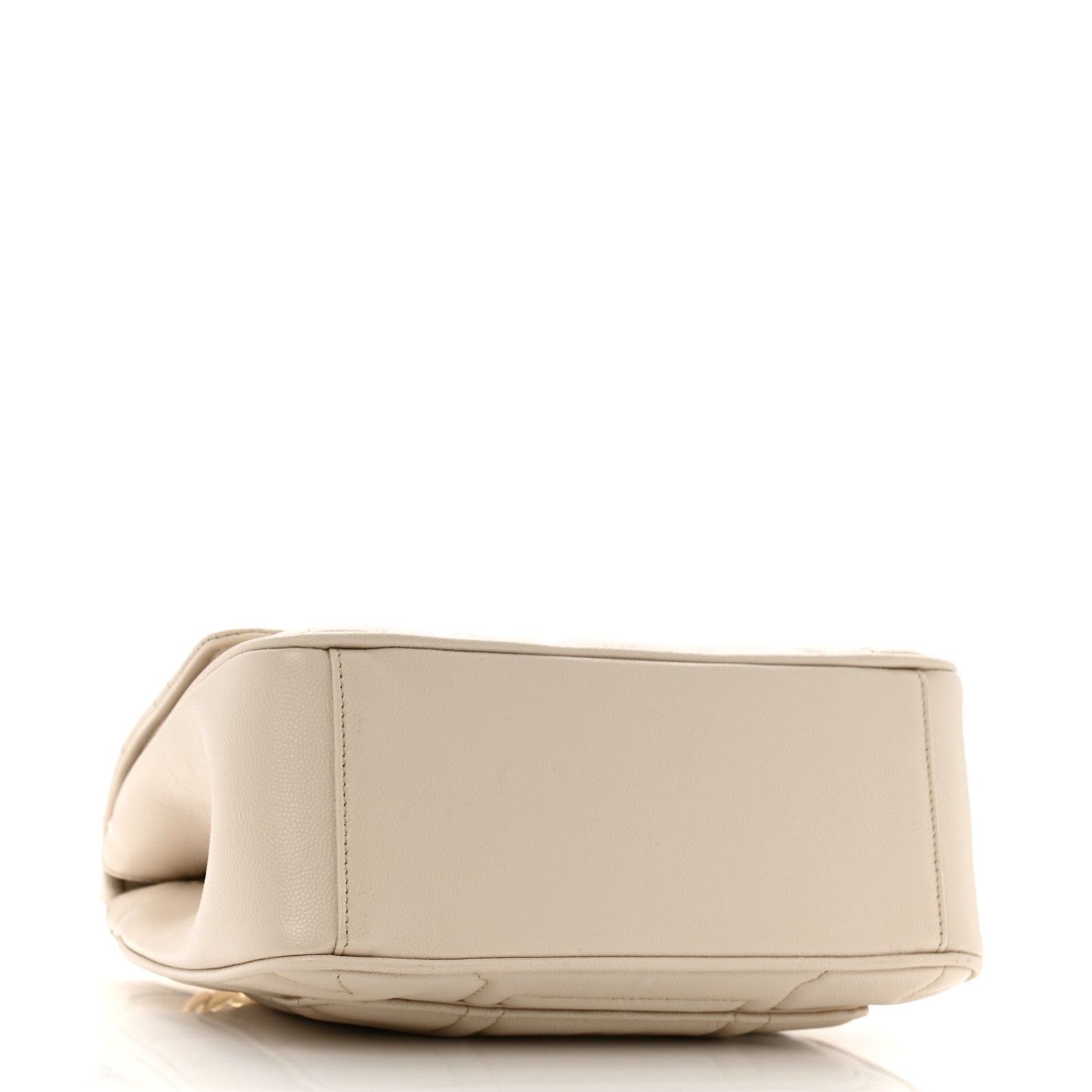 Calfskin Quilted Gancini Flap Bag Bone