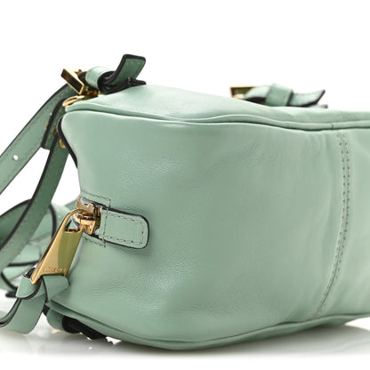 Versace Lambskin Mini Tag Bowling Bag Turquoise 8 of 9