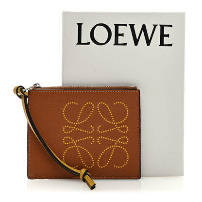 Loewe Calfskin Debossed Anagram Card Holder Tan 7 of 7
