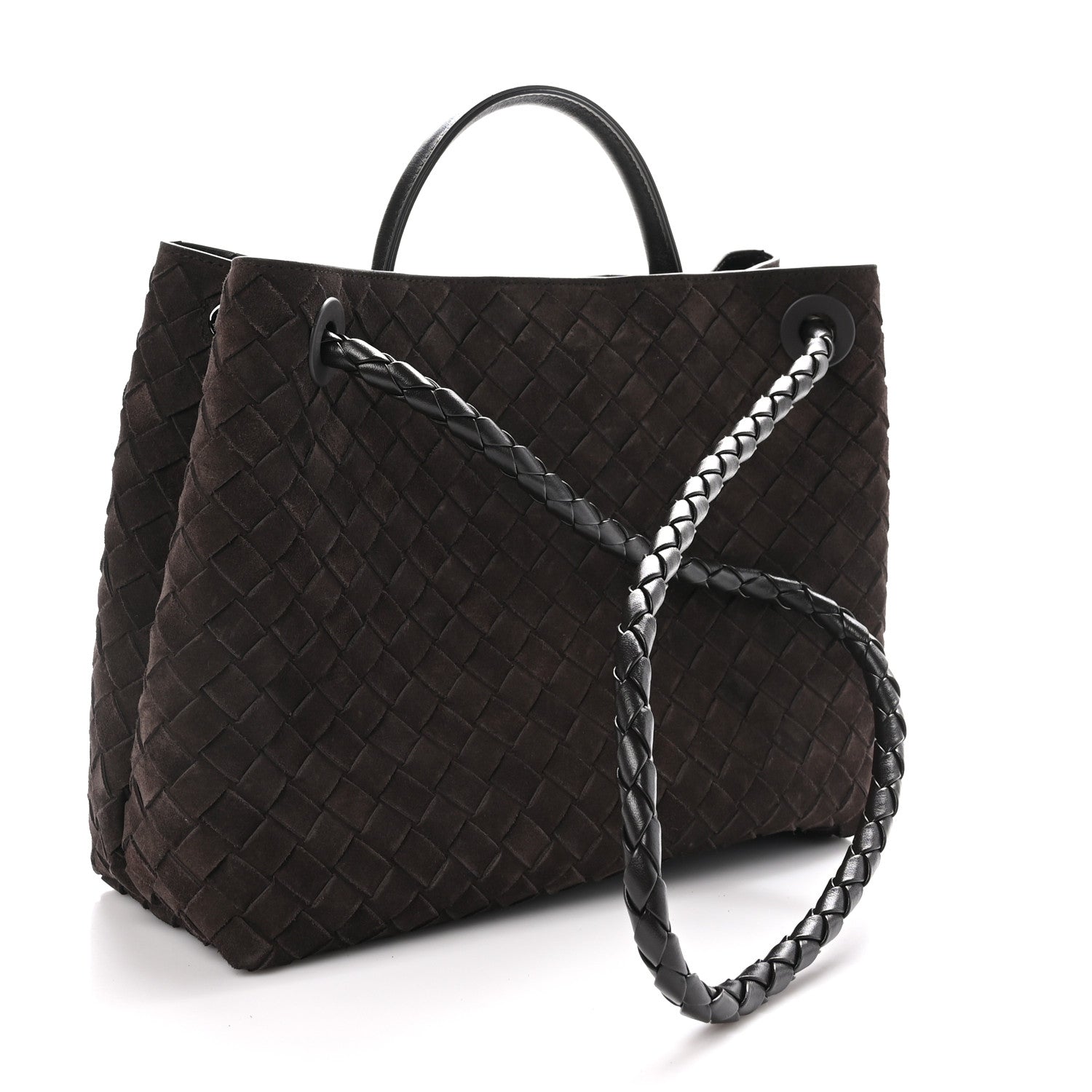 Bottega Veneta Suede Intrecciato Medium Andiamo Shoulder Bag Fondant 3 of 9