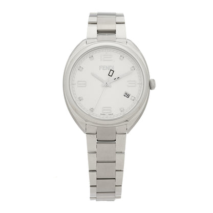 Fendi Stainless Steel Diamond 34mm Momento Quartz Watch White 1 of 5