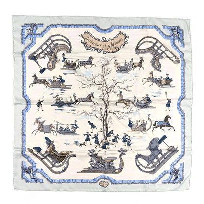 Hermes Silk Traineaux Et Glissades Scarf 90 1 of 4
